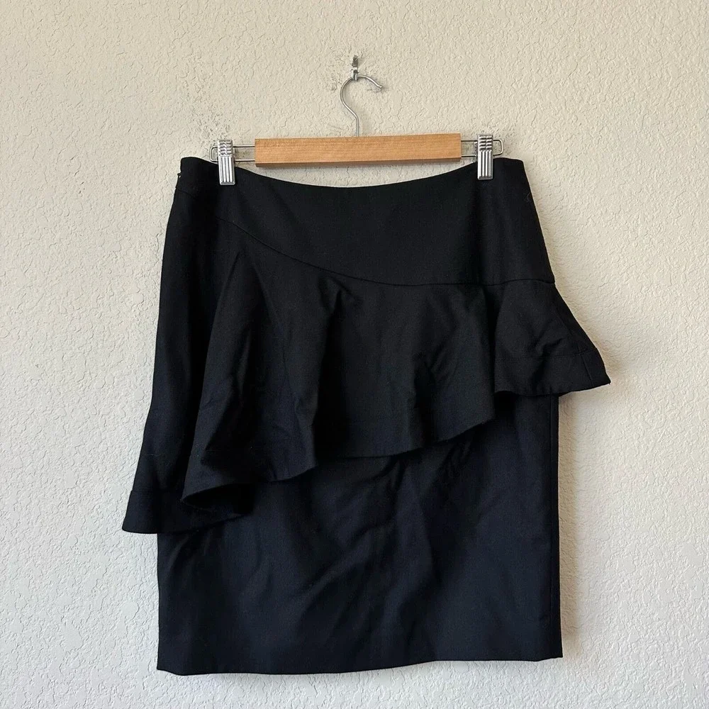 TED BAKER LONDON Lined Ruffled Tiered Mini Skirt in Black - Picture 4 of 9